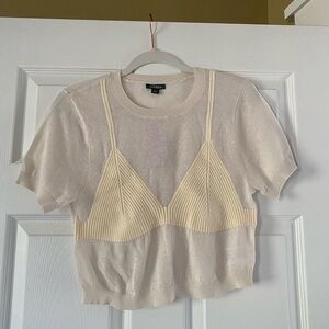 Wild Fable Cream Crop Top Ribbed Style